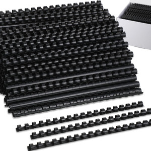 Maitys 500 Pcs 19 Ring Spiral Binding Coils Plastic Binding Combs Bulk Letter Size Black Binding Spines for Notebook Calendar Picture(1/2 Inch)
