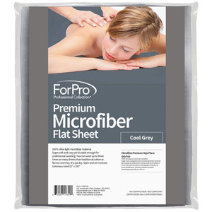 ForPro Premium Microfiber Flat Sheet, Cool Grey