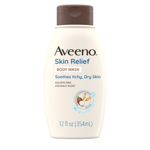 Aveeno Skin Relief Body Wash with Coconut Scent & Soothing Oat, Gentle Soap-Free Body Cleanser for Itchy, Dry & Sensitive Skin, Dye-Free & Allergy-Te