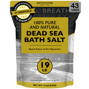 Aromasong Dead Sea Salt - Spa Bath Salt - 19 Lbs Fine Grain Bulk - 100% Pure - Better Absorbing Than Epsom Salt - Soak for Women & Men for Skin Issue