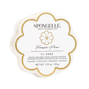 Spongelle Freesia Pear Spongette Loofah Body Scrubber | Bath & Shower Loofah for Women | Body Scrubber Exfoliator with Body Wash Infused Sponge | 5+