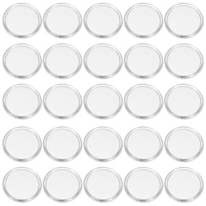 PATIKIL 35mm 1-1/2" Clear Plastic Round Book Binding Discs, 55 Pcs Discbound Expansion Discs Plating Round Binder Rings for DIY Notebook Planner
