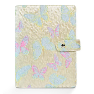 Aesthetic A5 6 Ring Binder Refillable Notebook Budget Binder Magnet Closure Fabric Pink Peach Blossom Binder 5.5 x 8.5 Loose Leaf Planner with 7 Tabb