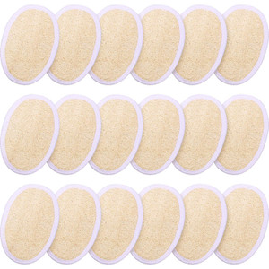 18 Packs Exfoliating Loofah Sponge Pads Facial Body Bath Shower Loofah Sponge Pad Natural Exfoliating Scrubber Brush for Men Women