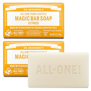Dr. Bronner's Pure-Castile Magic Bar Soaps - Made with Regenerative Organic Certified Oils - For Face, Body, Hair- Vegan Soap Bars for Men & Women -