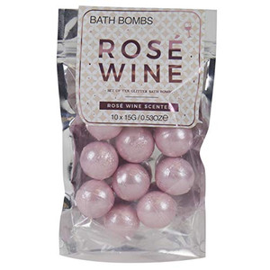 Gift Republic Rosé Scented Bath Bombs Pink Sparkly Mini Fizzies Pampering for Women Mother's Day Birthday Teachers Christmas Pack of 10