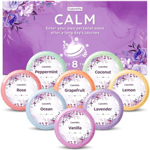 CalmNFiz Shower Steamers 8 Pack - Organic & Natural Essential Fragrances for Teens and Adults - Valentine's Day, Mother's Day, White Elephant, Birthd