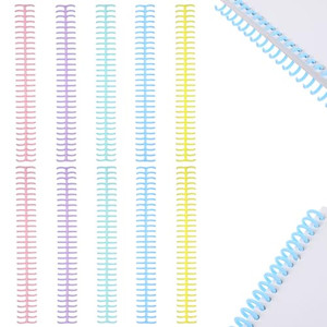 Colorful Comb Binding Spines, 10PCS Plastic Spiral Binding Coils 2/5 Inch Diameter Binder Spine 30 Ring Cinch Binding Wire Easy to Open Close Adding