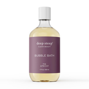 Deep Steep Bubble Bath, Fig Apricot 17 oz  Hypoallergenic, Clinically Tested Soothing Soak with Shea Butter & Argan Oil  Sulfate-Free