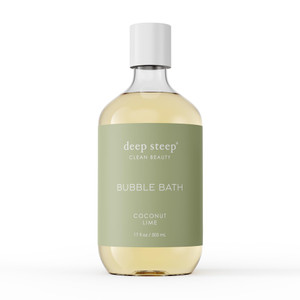 Deep Steep Bubble Bath, Coconut Lime 17 oz  Hypoallergenic, Clinically Tested Soothing Soak with Shea Butter & Argan Oil  Sulfate-Free