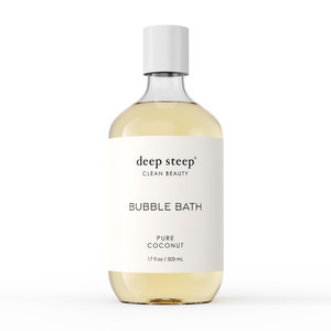 Deep Steep Bubble Bath, Pure Coconut 17 oz  Hypoallergenic, Clinically Tested Soothing Soak with Shea Butter & Argan Oil  Vegan, Sulfate-Free