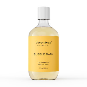 Deep Steep Bubble Bath, Grapefruit Bergamot 17 oz  Hypoallergenic, Clinically Tested Soothing Soak with Shea Butter & Argan Oil  Sulfate-Free