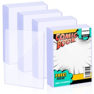 40 Pcs Clear Comic Magazine Sleeves Holder for Collectible Trading Plastic Thick Hard Card Protective Sleeves Holder for Sports Novel Paper Baseball