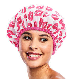 Reusable Shower & Bath Cap & Lined, Oversized Waterproof Shower Caps Large Designed for all Hair Lengths with PEVA Lining & Elastic Band Stretch Hem