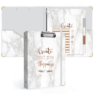 3 Ring Binder 1 Inch, Cute Binder with 5 Tab Dividers, 3 File Folder Labels, and Clipboard Binders with 2 Pockets- Decorative 3 Ring Binder Perfect f