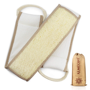 Almooni Natural Egyptian Loofah Back Scrubbers for Use in Shower, Exfoliating Natural Loofah Back Scrubber for Shower for Men and Women to Clean Your