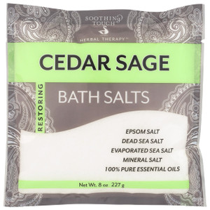 Soothing Touch Bath Salts Pouch, Cedar Sage, 8 Ounce