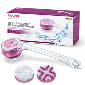 Beurer FC55 Electric Body Scrubber for Exfoliating and Massage, Waterproof for Showering, Cordless and Rechargeable, Spinning Skin Cleansing Brush wi