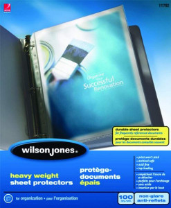 Wilson Jones Sheet Protectors, Heavy Weight, Top-Loading, Non-Glare, 100 Sheets/Box (W21413)