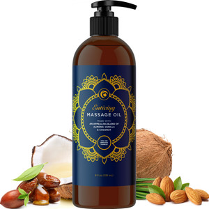 Luxurious Vanilla Massage Oil for Couples - Easy Glide Non Greasy Sweet Vanilla Sensual Massage Oils for Date Night with Silky Smooth Sweet Almond Oi