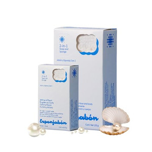 T.Taio Esponjabon Mother of Pearl Soap Sponge - Refreshing Shower Scrubber for Bath Wash & Oil Removal - Bathroom Necessities with Invigorating Scent