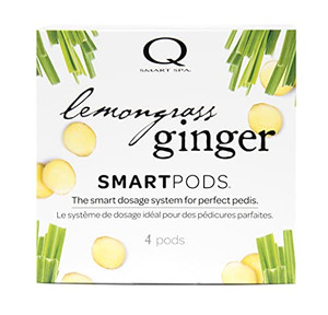 Qtica Perfect Pedicure Set 4 Step System Kit including Smartpods of Fresh Soak, Sugar Scrub, Moisture Mask, and Luxury Lotion (Lemongrass Ginger)