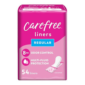 Carefree Panty Liners for Women, Regular, Wrapped, Unscented, 54ct | Pantiliners, Carefree Liners, Daily Liners for Women, Light Periods and Leaks, 8