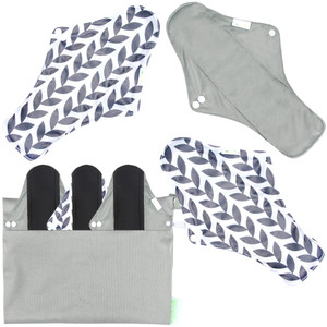 Wegreeco Reusable Menstrual Pads - Soft Cloth Sanitary Pads | Panty Liners - 6 Pack with 1 Cloth Mini Wet Bag (X-Large, Luxury)