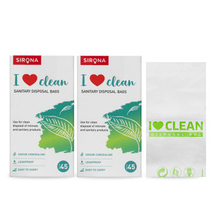 Sirona Personal Disposal Bags  90 Count | For Discreet Disposal of Sanitary Pads, Panty Liners, Tampons & Condoms | Compact & Odour-Resistant Design