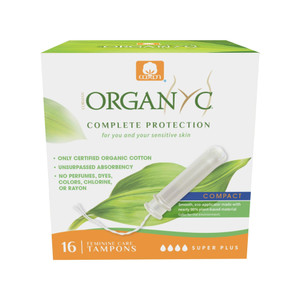Organyc 100% Certified Organic Cotton Tampons, Bio-Based Eco-Applicator, 16 Count (Pack of 1)