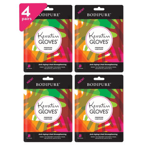 Bodipure Premium Hand Mask Keratin Gloves | Moisturizing Gloves for Dry Hands & Nail-Strengthening & Cuticle Softening | Spa Experience at Home | Che