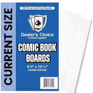 Gemini Comic Book Boards | 24-pt Acid-Free, Coated One Side, Buffered with 3% Calcium Carbonate, 100 Comic Backing Boards, Precision Cut  Silver Siz