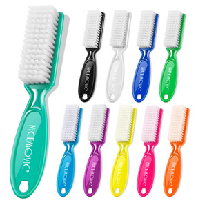 10 Pcs Handle Grip Nail Brush, NICEMOVIC Hand Fingernail Cleaner Brush Manicure Tools Scrub Cleaning Brushes Kit, Use for Toe and Nail Cleaning (Brig