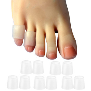 Hoogoo 10 Pack Pinky Toe Sleeves Protectors, Toe Covers, Protect Toe from Rubbing, Ingrown Toenails, Corns, Blisters, Hammer Toes and Other Painful T