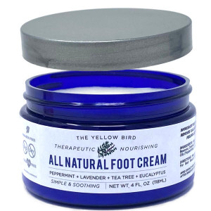 Yellow Bird Natural Tea Tree Foot Cream & Organic Foot Balm for Dry, Cracked Feet & Heels  Peppermint Moisturizer for Athletes Foot Relief and Inte