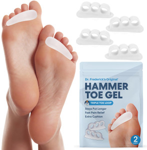 Dr. Frederick's Original Hammer Toe Corrector Gels - 2 Pairs - All-Day Relief for Crooked & Overlapping Toes - Soft Cushioning - Symptomatic Support