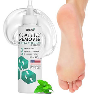 DeEnti Callus Remover for Feet, Extra Strength Foot Callus Remover Gel, 8oz Salon Grade Home Pedicure Supplies for Dry Skin, Cracked Heel, Profession
