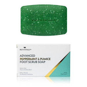 REVITALE Advanced Peppermint & Pumice Foot Scrub Soap  Exfoliating & Revitalising Bar for Feet