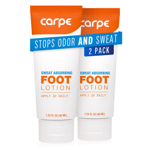 Carpe Sweat Absorbing Foot Lotion, A Dermatologist-Recommended Solution to Stop Sweaty, Smelly feet, Helps Prevent blisters, Great for hyperhidrosis