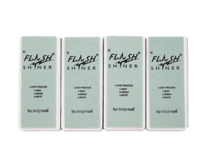 Design Nail Flash Shiner® Block  3-Way Nail Buffer  Pack of 4  Professional Nail Buffer for Natural Shine  Smooths, Conditions & Polishes  Manic
