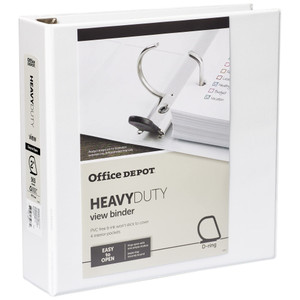 [IN] PLACE Heavy-Duty D-Ring View Binder, 2in. Rings, 100% Recycled, White, OD03104