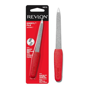 Revlon Emeryl File, Metal Nail Filer With Easy Grip Handle & Double-Sided Fingernail Buffer For Precise Manicure Shaping & Smoothing, 1 Count