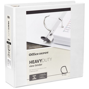 [in] Place Heavy-Duty D-Ring View Binder, 3in. Rings, 100% Recycled, White, OD03105