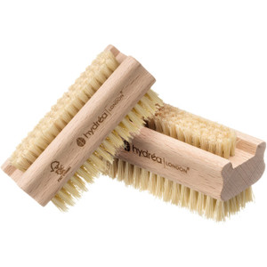 Hydréa London Extra Tough FSC® Certified Beechwood Wooden Nail Brush With Firm Cactus Bristles Twin Pack