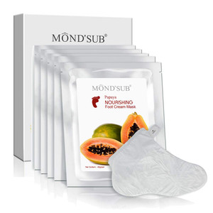 MONDSUB Papaya Nourishing Foot Cream Mask Leave Skin Soft Smooth and Supple Dissolves Inactive Protein and Dead Skin Cells Spa Mask Moisture Enhanci