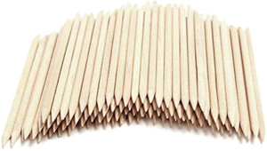Onwon 200 Pieces Orange Wood Sticks - Double Sided Nail Art Multi-Functional Cuticle Pusher Remover, Clean Nail Polish - 110mm Pointed End & Flat End