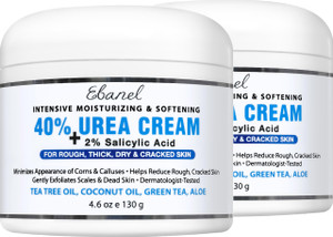 Ebanel Urea Cream 40% plus Salicylic Acid 2%, Foot Cream for Dry Cracked Heels Feet Knees Elbows Hands, Foot Dead Skin Cuticle Callus Remover Toenail