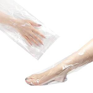 Charmyth Liners Hand or Foot Disposable Thermal Heated Mitt Liners Paraffin Bath Treatments Bags Plastic Liner Socks and Gloves for Hot Wax Therapy (