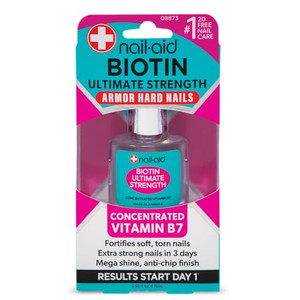 Nail-Aid Biotin Ultimate Strength - Nail Treatment & Strengthener - Clear, 0.55 Fl Oz (08873)
