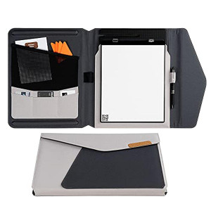 Rocketbook Capsule Cover for Orbit Letter - 100% Recyclable Cover with Pen Holder, Magnetic Clasp & Inner Storage - Gray